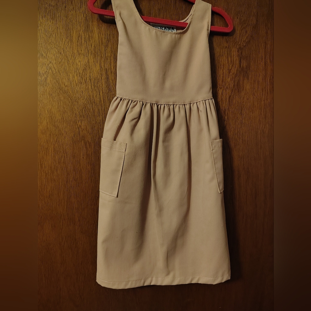 Stylish Tan Kids Dress with Handy Pockets